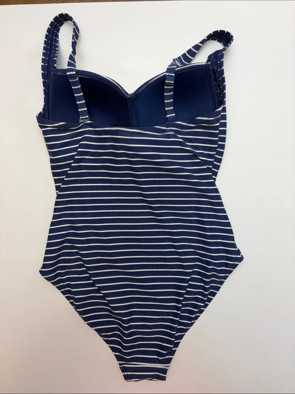 Niptuck Swim Blue White Striped One Piece Swimsuit Multi Fit Cup Tummy Control